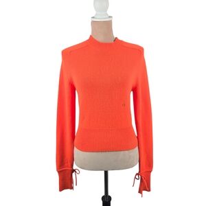 Victoria Beckham Tie-Detailed Cashmere Sweater Orange
